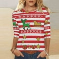 thumbnail image 2 of Christmas Sweatshirts for Women 3/4 Length Sleeve Christmas Tops Xmas Graphic Pullover Sweater Blouses Fleece Xmas Holiday Blouses Tops, 2 of 6
