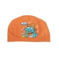 thumbnail image 1 of Gorro de natación de dibujos animados de cocodrilo de PU tejido único 1 Pc Naranja, 1 of 6