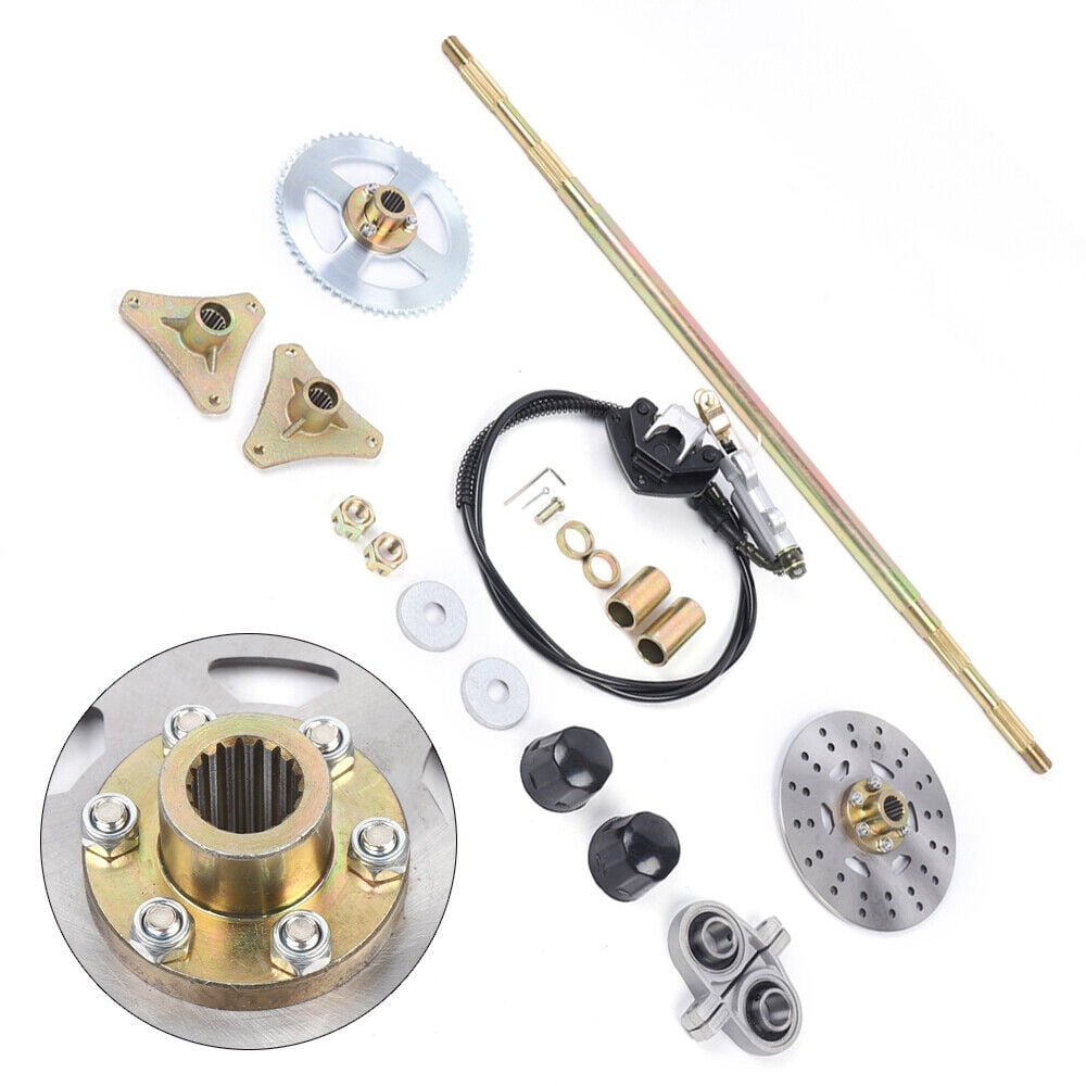 Complete Rear Axle Set Brake Assembly &Pillow Blocks For ATV Quads