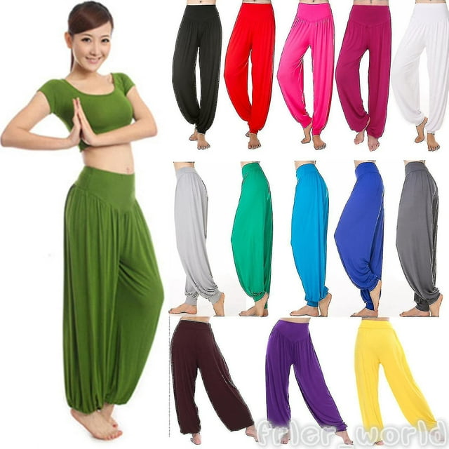 Mujer Yoga Harem Pantalones Baggy Aladdin Bloomers Pantalones