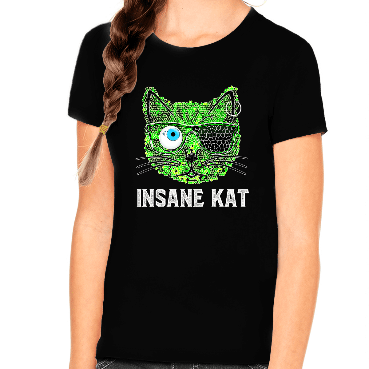 Crazy Cat Shirt Cute Cat Shirts for Girls Cat Gifts for Girls Kids Cat Lover Shirts
