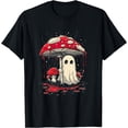 thumbnail image 1 of Cottagecore Halloween Shirt Ghost Mushroom Spooky T-Shirt - As Picture - S, 1 of 2