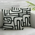 thumbnail image 3 of Creowell  Decorative Throw Pillow Covers Geometric Black and White Square Cushion Case for Couch Sofa Bed Bedroom Living Room, 18x18 Inch, 3 of 5