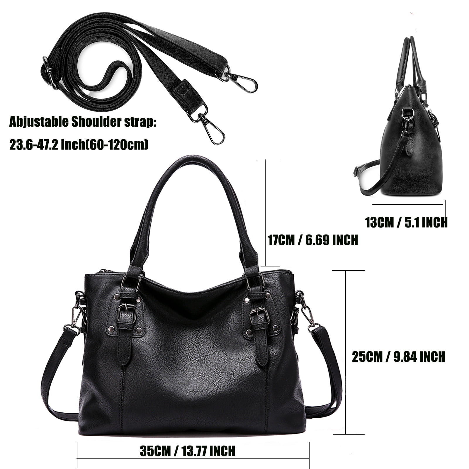 GAEKEAO Satchel Handbag for Women with Shoulder Strap Medium Top Handle Purse Crossbody Bag Soft Leather Work Tote