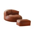 thumbnail image 3 of Sofá individual de suelo con reposapiés, moderno sofá individual de ocio, sillón para dormir, leer, sala de estar, apartamento, dormitorio Marrón, 3 of 8
