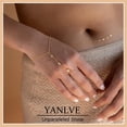 thumbnail image 2 of Pulsera mano 14K oro chapado con anillo ajustable, diseño pila, 2 of 4