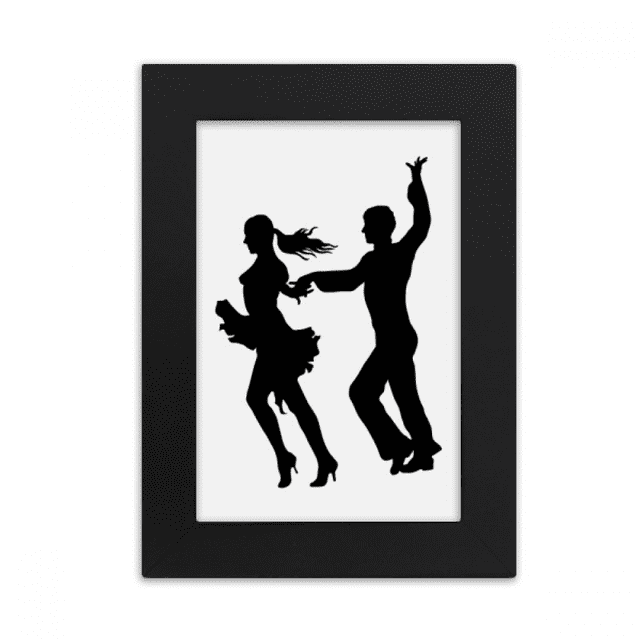 Bailarina Duet Dance Performance Marco de Fotos de escritorio imagen Arte Negro Pintura 5x7 pulgadas