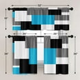 thumbnail image 6 of Light Blue Kitchen Curtains Black Grey Window Curtains Valance and Tier Set 36 Inch, White Modern Rod Pocket Short Tier Curtain for Bathroom, Abstract Small Cafe Curtains for Window Decor, 6 of 6