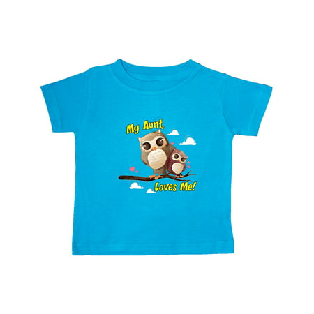 

Inktastic My Aunt Loves Me Owl Gift Baby Boy or Baby Girl T-Shirt