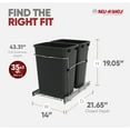thumbnail image 4 of Rev-A-Shelf RV-18KD-18C S Double 35 Quart Pullout Waste Containers, Black, 4 of 12