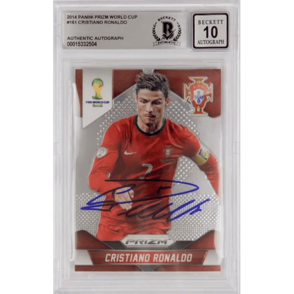 Cristiano Ronaldo Signed Panini 2014 Prizm World Cup #161 – BGS 10 Autograph