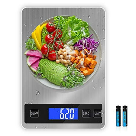 

Digital Kitchen Scale DEMALO 22lbs 5 Units Food Scale Weight Grams and Ounces with Tare Function Large Panel Digital Scale with LCD Display 1g/0.1oz Precise Graduation Scale for Baking Cooking