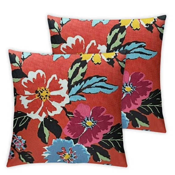 Acheng Modern Blue and Orange Decorative Designer Pillow Cover Accent Birds Floral Chinoiserie Teal Pink Purple Grey Yellow Lime Green nature 12x12in