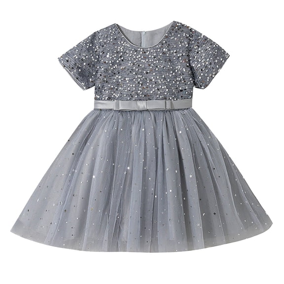 Vividxx Girls Dresses Sparkly Dress For Girls Summer Party Pageant Gown With Glitter Layered Skirt For 4-5 Years