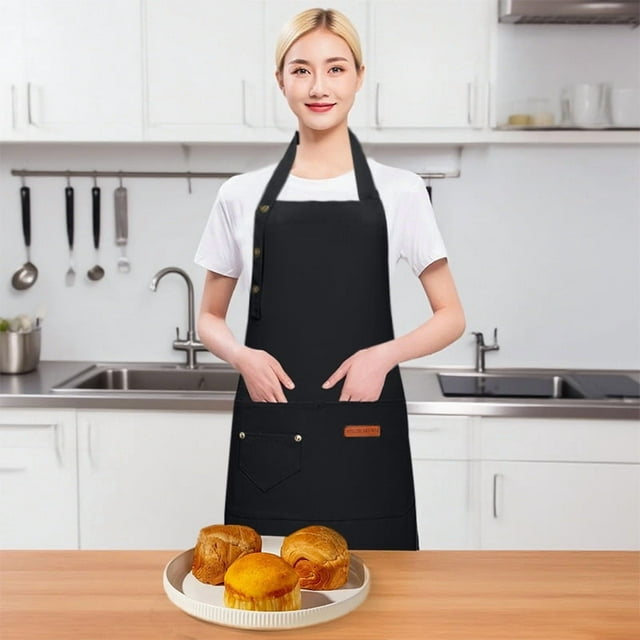 Apron Sleeve Utility Kitchen Aprons for Home Chefs Durable Polyester Bib Apron with Pockets Suitable for Men Women Bulk Aprons for Restaurants