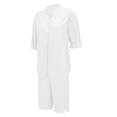 thumbnail image 6 of Dianli Gifts Two Piece Sets for Women Summer Casual Two Piece Set Short Sleeve Shirt and Shorts Lounge Outfit for Everyday Wear White L, 6 of 8