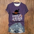 thumbnail image 2 of HCURIBAD Shirts for Women, Women's Casual Letter Printed Round Neck Short Sleeve Top Halloween Witch T Shirt, Womens Graphic Tees, Halloween Shirts for Women 1PC T-Shirt Purple L, 2 of 4