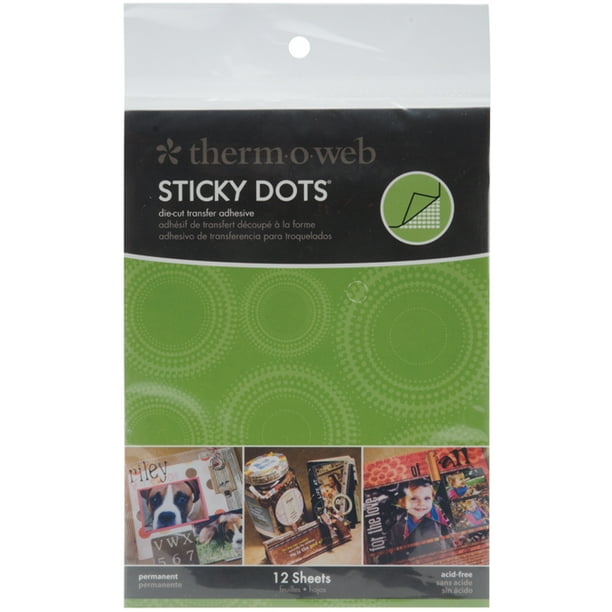 Sticky Dot DieCut Adhesive Sheets4.25"X5.5" 12/Pkg