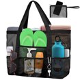 thumbnail image 2 of Waterproof Mesh Beach Bag, Lightweight & Foldable Pool Bag for Gym Beach Travel Daily Bag, Beach Accessories, Black, 2 of 8