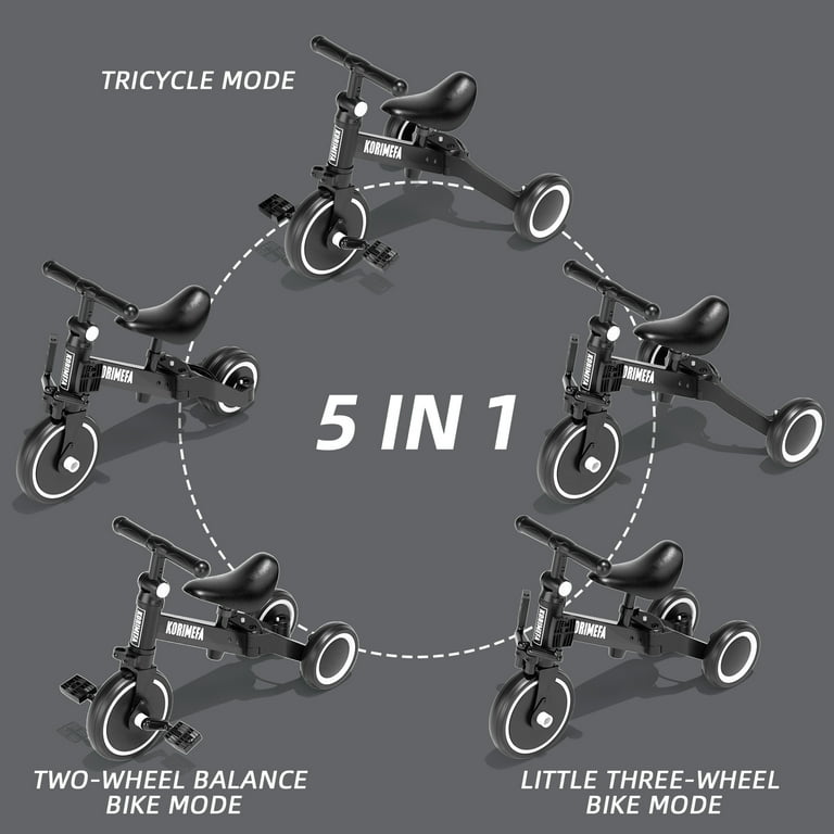 KORIMEFA 3 in 1 Kids Tricycle for 1 4 year olds Toddler Bike Kids Trike for Balance Training Baby Bike for Boy Girl