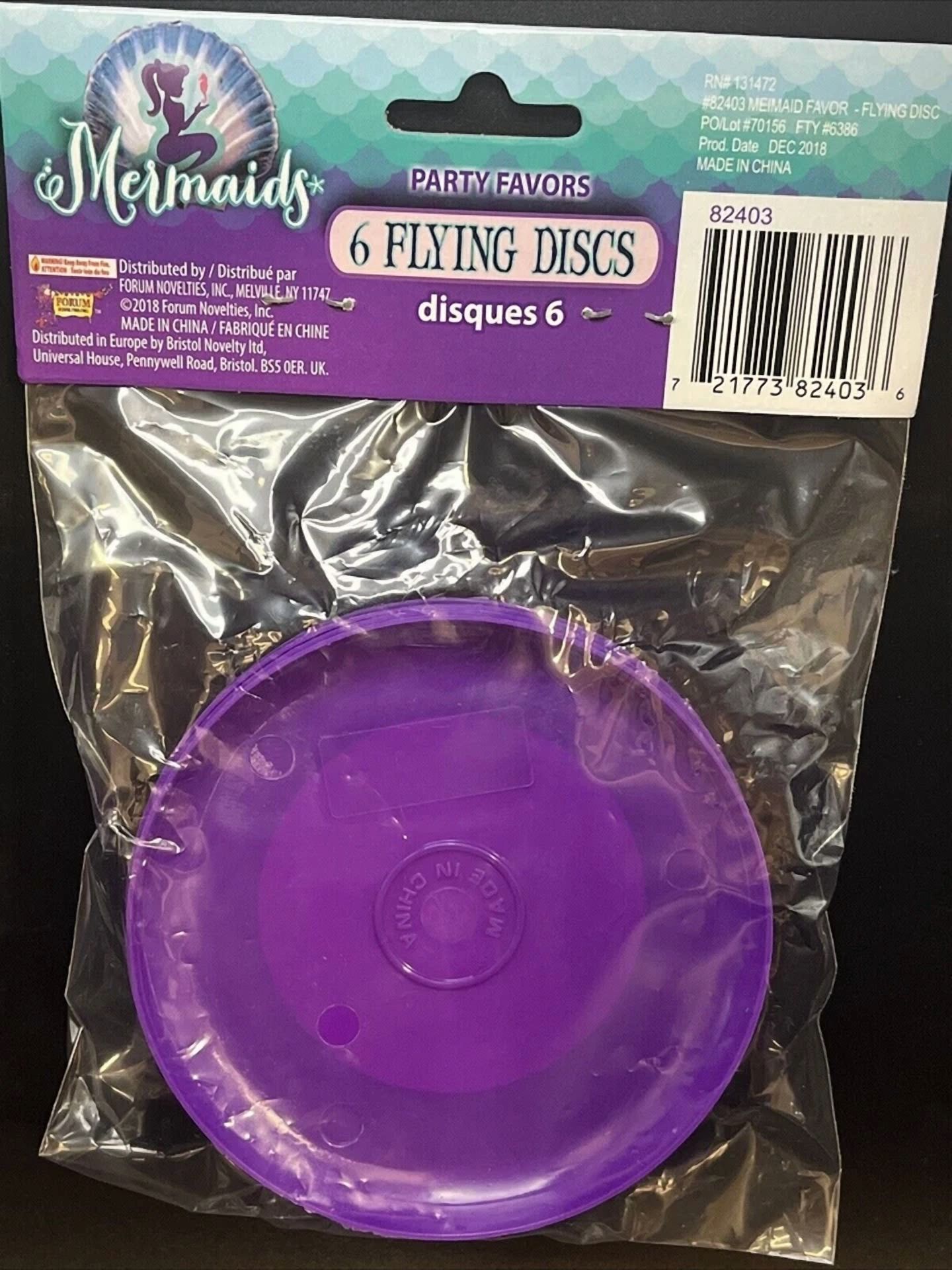 Mermaids Pack Of 6 Flying Discs (Party Favor) - Forum Novelties