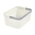 thumbnail image 2 of iDesign Coconut & Gray Eco BPA-Free Recycled Plastic Stackable Open-Front Large Basket with Handles - 12.9" x 8.7" x 5.1", 2 of 4