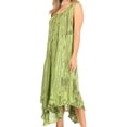 thumbnail image 3 of Sakkas Kara Long Draped Sleeveless Marbled Caftan Dress / Cover Up - Forest Green - One Size Regular, 3 of 5