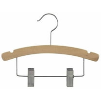 International Hanger Wooden Baby Combo Hanger, Natural Finish with Chrome Hardware, Box of 50