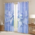thumbnail image 2 of Manfei Teens Female Kawaii Bow Knot Black Out Curtains,Dreamy Princess Curtains Pack of 2 (42x63 Each),Love Heart Print Stripes Bedroom Curtains,Lightweight Room Decor, 2 of 6