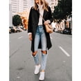 thumbnail image 2 of PUWEI Women's Casual Lapel Collar Wool Coat Single-Breasted Peacoat with Pockets, 2 of 7