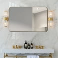 thumbnail image 4 of Costway 32''x20'' Wall-Mounted Rectangle Mirror Metal Frame Bathroom Entryway Gold, 4 of 10