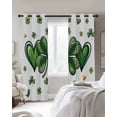 thumbnail image 3 of St Patrick's Day Blackout Curtains 45 Inches Long, Spring Shamrock Leaf Love Vintage Green Thermal Insulated Black Out Curtains, Darken Window Curtain Drapes for Bedroom Living Room 52"x45" 2 Panels, 3 of 9