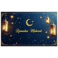 thumbnail image 4 of LUUFILx Ramadan Mubarak Wall Banner Crescent Moon Starry Night Backdrop Decorative Lantern Party Supplies Photography Props Festival Celebration Decorations, 4 of 8
