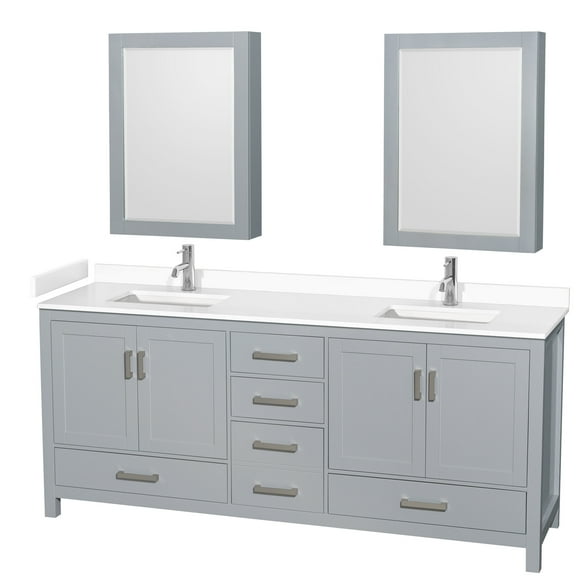 Wyndham Collection Wcs141480d-Vca-Med Sheffield 80" Free Standing Double Basin Vanity Set