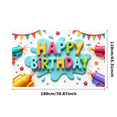 thumbnail image 2 of Yatrandify Colorful Floral Happy Birthday Banner Water Gun Splash for Birthday Celebration Summer Party Outdoor Decoration, 2 of 7