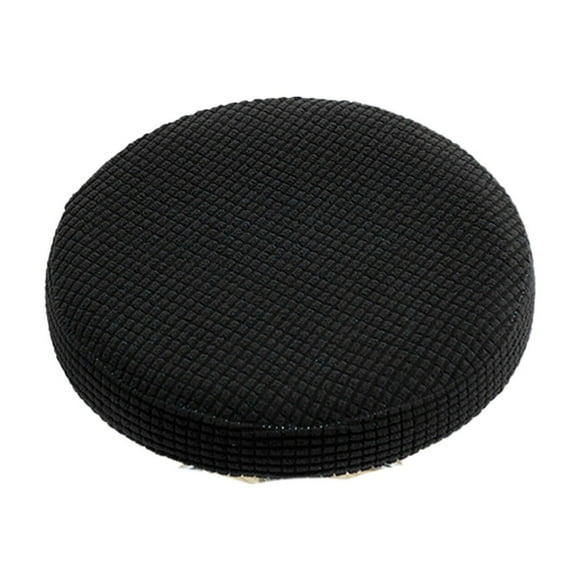 AUQ Chair Seat Covers,Slip-Resistant Furniture Covers,Washable Sofa Covers for Everyday Use,Trendy Bar Stool Covers for Dining Room,Pure Black,(diameter-thickness 30-40cm)
