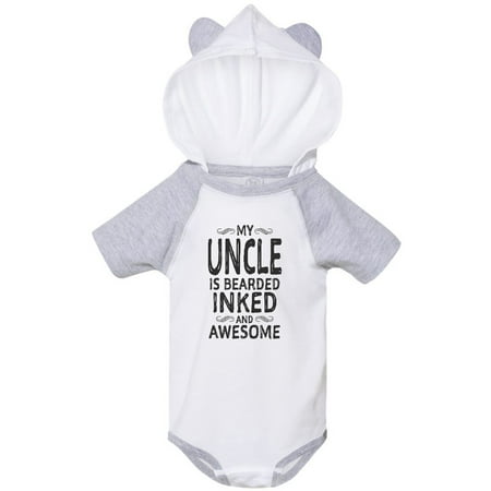 

Inktastic My Uncle is Bearded Inked and Awesome Gift Baby Boy or Baby Girl Bodysuit