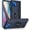 Blue, variant on Motorola One 5G Cellular Phone Case, Hybrid Hard PC Soft TPU Shockproof Protective Case, Ring Car Mount Kickstand, Black