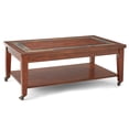 thumbnail image 1 of Davenport Table Basse avec Incrustation de Pierre Finition Cerisier Brun, 1 of 8