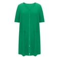 thumbnail image 5 of Cottons Pajama Skirt Womens Zip Front Robes Lightweight Short House Coat Zipper Nightgown with Pockets Bathrobe for Women S-16 Green M, 5 of 8