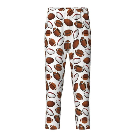Xecao Football Print Teenagers' Pajama Pants Long Sleep Pants Soft Elastic Waist Pajama Bottoms Elastic waist with 2 Pockets 5-16 Years-XS(5-6)