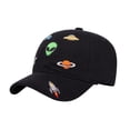thumbnail image 2 of Spazoro Toddler Boys Girls Baseball Cap, Adjustable Alien Print Perforated Breathable Washed Cotton Hat for Summer Protection Black, 2 of 9