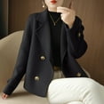 thumbnail image 7 of Kaemgyyd Winter Coats for Women Wool Blend Notched Lapel Button Work Jackets Fashion Long Sleeve Cropped Outwear, 7 of 7