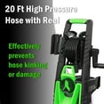 thumbnail image 2 of Electric Pressure Washer, 5000PSI 3.2GPM Power Washer with Hose Reel, Foam Cannon, Car Washing Machine with 20FT Hose, 35FT Cord, High Pressure Washer for Deck, Driveway, Patio, Green, 2 of 7