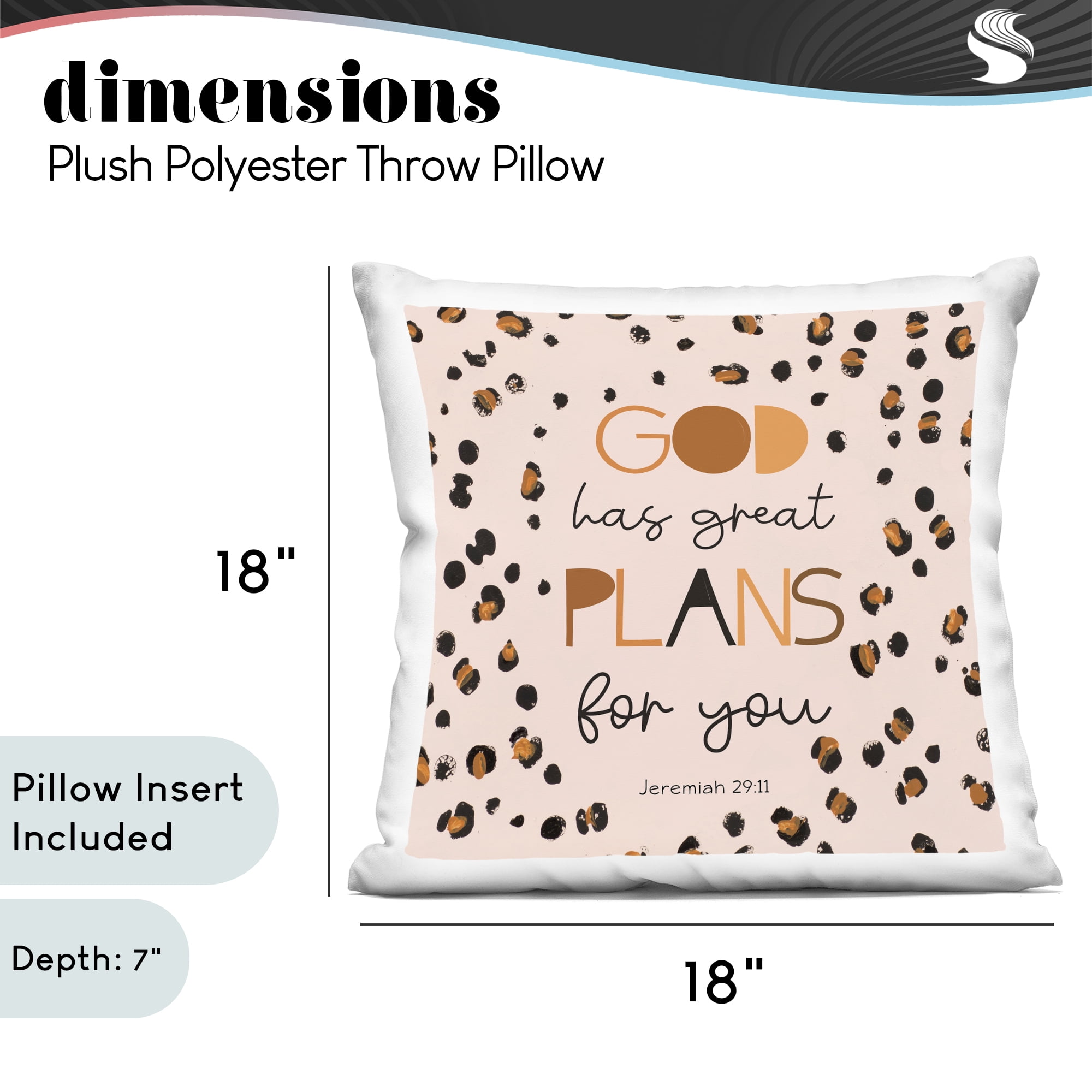 Stupell Industries God Has Plans For You Decorative Printed Throw Pillow, design by Patricia Pinto