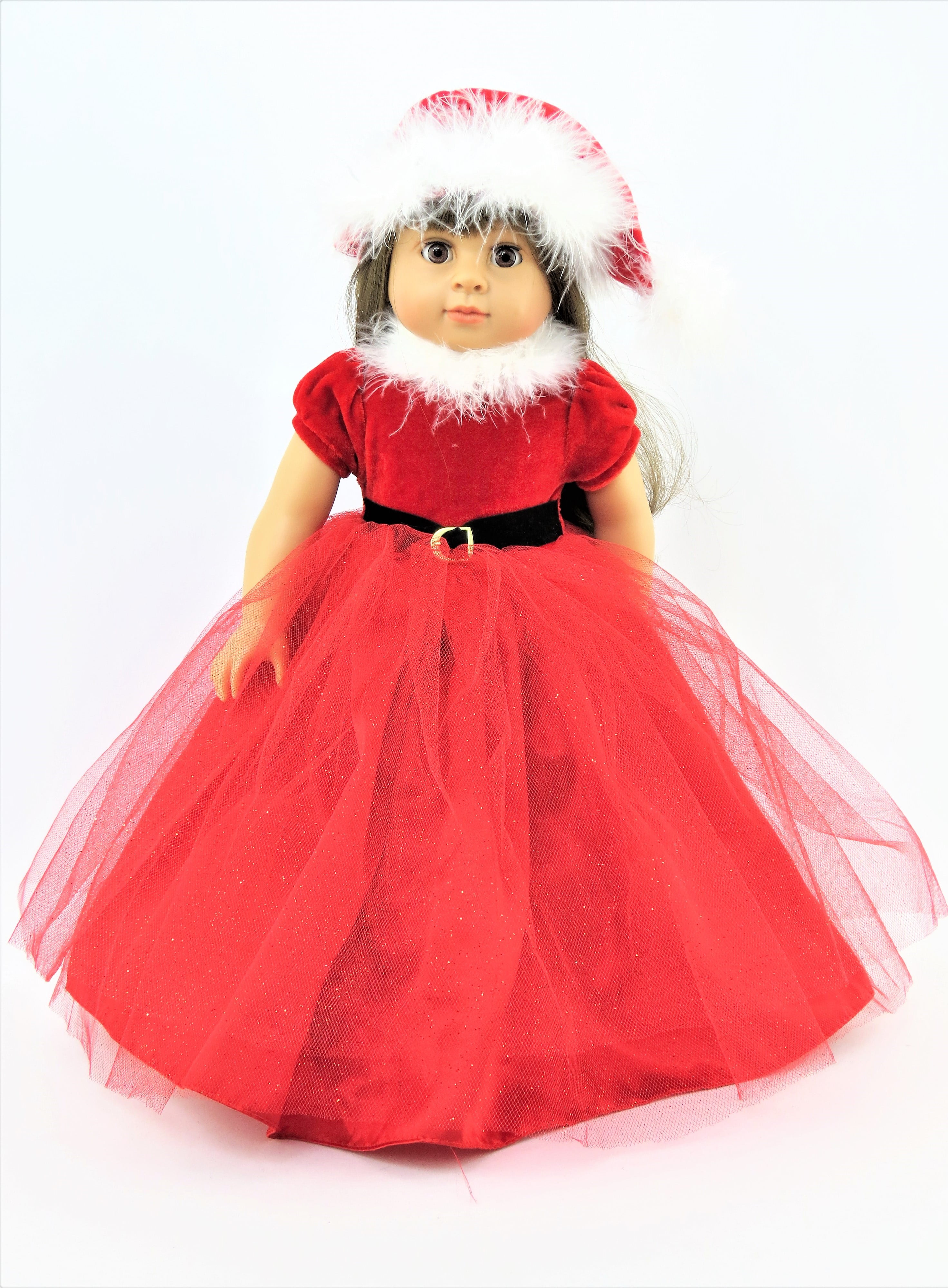 American Girl Doll Christmas Outfit SANTA DRESS & HAT Only Costume TRULY ME NEW 