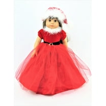 Fancy Santa Red Christmas Dress and Hat Doll Clothes| Compatible with 18 Inch American Girl