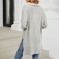 thumbnail image 4 of XFLWAM Long Sleeve Shirts for Women Lightweight V Neck Tunic Tops Ribbed Knit Loose Fit Fall Sweatshirt Casual Side Slit Pullover Shirts Gray M, 4 of 8
