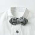 thumbnail image 5 of Gubotare Baby Suit Toddler Baby Boy Clothes Suits Gentleman Dress Shirt+Bowtie+Vest+Suspender Pants Boy Formal Wedding Outfits Set 3T 4T,(Light Gray 3-4 Years), 5 of 9