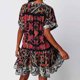 thumbnail image 5 of Vestido de Manga Corta para las Mujeres Sexy Boho Impresión de Bolsillo Vestido con Cuello en V, Vestido de Verano para las Mujeres, 5 of 5